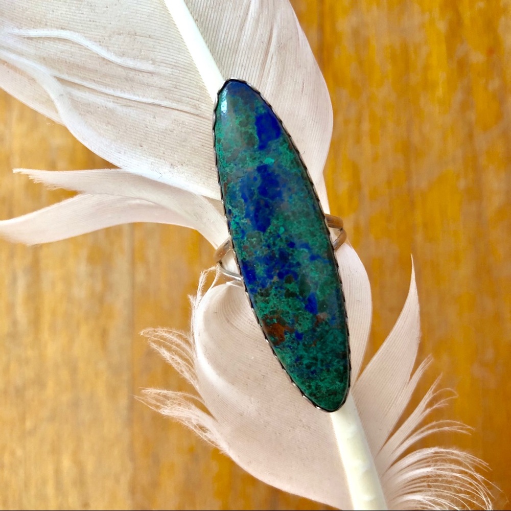 Turquoise Statement Ring Sterling Silver